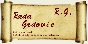 Rada Grdović vizit kartica